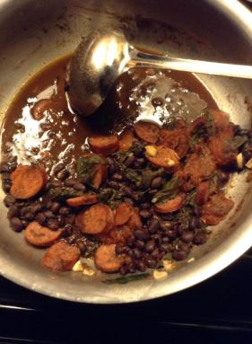 Kale, bean and sausage stew nearly gone bye-bye!